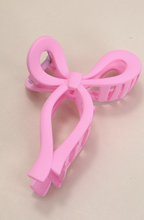 Load image into Gallery viewer, Matte Pink Bow Claw Clip