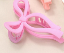 Load image into Gallery viewer, Matte Pink Bow Claw Clip
