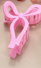 Load image into Gallery viewer, Matte Pink Bow Claw Clip