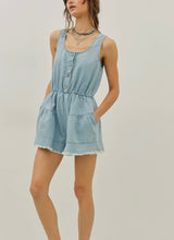 Load image into Gallery viewer, Dani Washed Denim Romper
