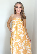 Load image into Gallery viewer, Sunshine Floral Pleated Empire Waist Midi Dress
