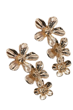 Load image into Gallery viewer, Gold Flower Cascade Drop Earrings
