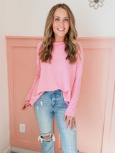 Load image into Gallery viewer, Ribbed Long Sleeve- Pink
