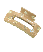 Load image into Gallery viewer, Luxe Cut Out Beige Daisy Claw Clip
