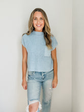 Load image into Gallery viewer, Brooklyn Mock Neck Sweater- Light Blue
