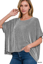 Load image into Gallery viewer, Ribed Striped Short Sleeve- Black
