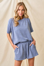 Load image into Gallery viewer, Everyday Rib Top and Short Set- Blue
