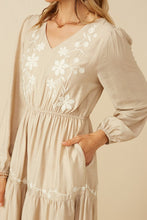 Load image into Gallery viewer, Nora Floral Crochet Detail Long Sleeve Dress
