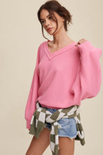 Load image into Gallery viewer, Brandi Pink Waffle Knit Top
