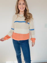 Load image into Gallery viewer, Colorblock Striped Drop Shoulder Cozy Sweater
