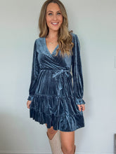 Load image into Gallery viewer, Stella Velvet Ruffled Dress
