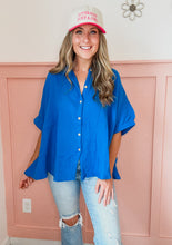 Load image into Gallery viewer, Sami Double Gauze Ocean Blue Button Down
