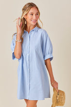 Load image into Gallery viewer, Malibu Blue Striped Button Down Dress
