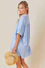 Load image into Gallery viewer, Malibu Blue Striped Button Down Dress
