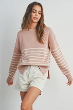 Load image into Gallery viewer, Natalie Drop Shoulder Knit Striped Sweater
