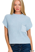 Load image into Gallery viewer, Brooklyn Mock Neck Sweater- Light Blue
