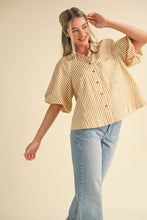 Load image into Gallery viewer, Lainey Mustard Stripe Button Down
