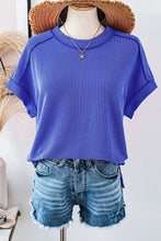 Load image into Gallery viewer, Rylan Ribbed Tee- Blue
