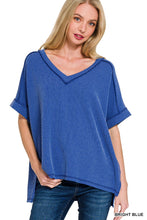 Load image into Gallery viewer, Corded Rib Short Sleeve- Bright Blue
