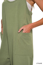 Load image into Gallery viewer, Madison French Terry Jumpsuit- Light Olive
