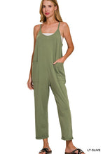 Load image into Gallery viewer, Madison French Terry Jumpsuit- Light Olive
