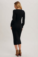 Load image into Gallery viewer, Kathryn Ribbed Knit Midi Length Sweater Dress
