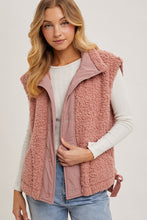 Load image into Gallery viewer, Emma Fleece Sherpa Vest- Rose Color
