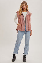 Load image into Gallery viewer, Emma Fleece Sherpa Vest- Rose Color
