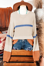 Load image into Gallery viewer, Colorblock Striped Drop Shoulder Cozy Sweater
