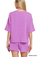 Load image into Gallery viewer, Blaine Corded Short Sleeve Set- Violet
