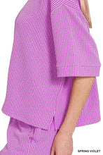Load image into Gallery viewer, Blaine Corded Short Sleeve Set- Violet
