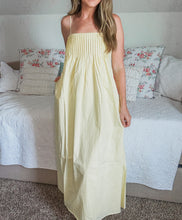 Load image into Gallery viewer, Butter Yellow Pleated Maxi Dress
