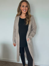 Load image into Gallery viewer, Caroline Long Open Front Cardigan with Hoodie
