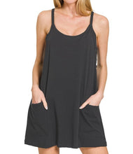 Load image into Gallery viewer, Sadie Dress with Built in Romper- Black

