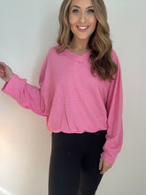 Load image into Gallery viewer, Brandi Pink Waffle Knit Top
