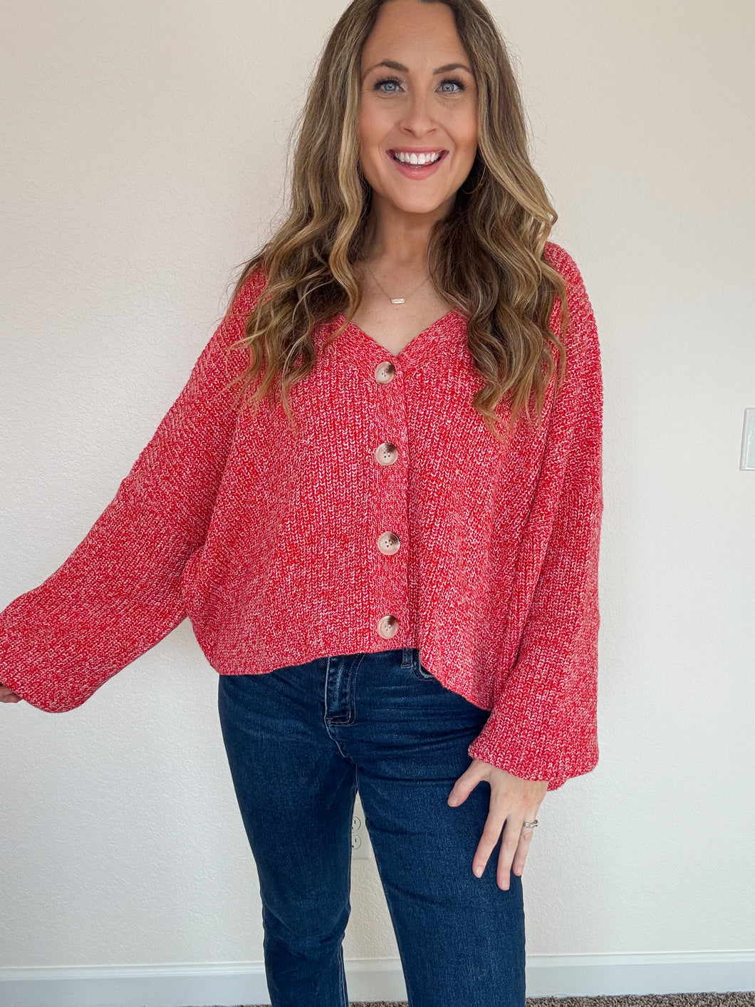 Maya V-neck Button Down Long Sleeve Cardigan