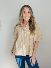 Load image into Gallery viewer, Lainey Mustard Stripe Button Down
