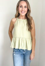 Load image into Gallery viewer, Colleen Back Tie Ruffle Hem Sleeveless Top
