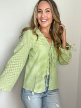 Load image into Gallery viewer, Kathryn Plaid Front Tie Top
