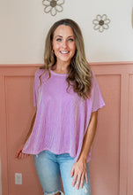 Load image into Gallery viewer, Ribbed Striped Short Sleeve- Mauve
