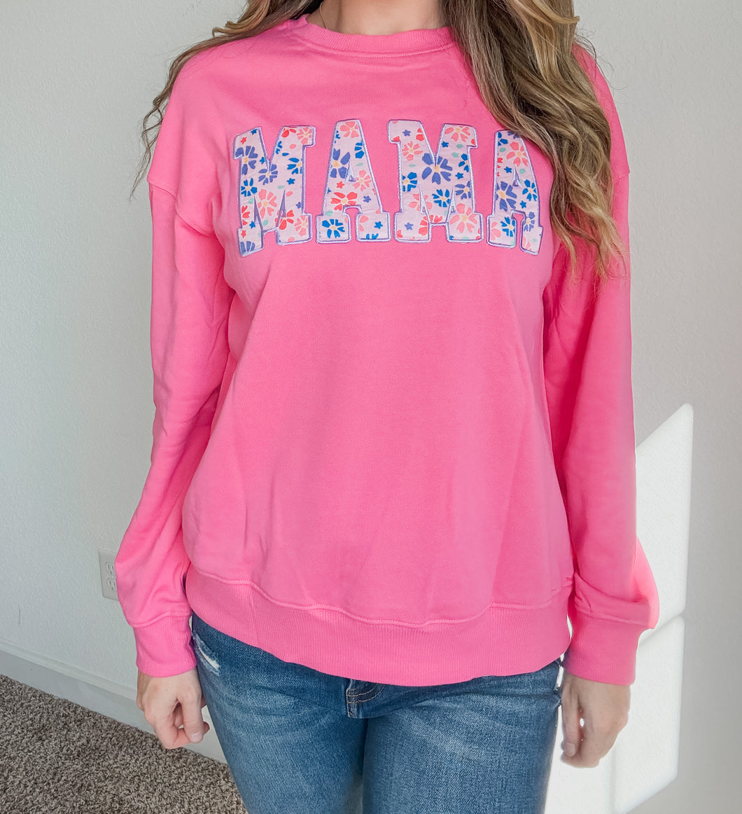 Mama Embroidered Graphic Sweatshirt