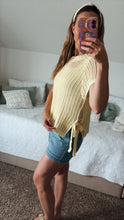 Load image into Gallery viewer, Beachin Crochet Side Tie Short Sleeve Sweater
