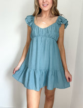 Load image into Gallery viewer, Elena Ruched Bust Ruffle Mini Dress
