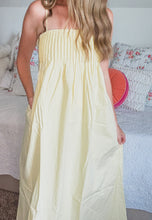 Load image into Gallery viewer, Butter Yellow Pleated Maxi Dress
