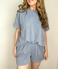 Load image into Gallery viewer, Everyday Rib Top and Short Set- Blue
