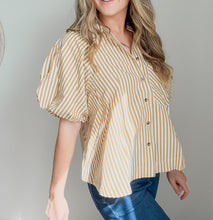 Load image into Gallery viewer, Lainey Mustard Stripe Button Down
