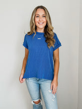 Load image into Gallery viewer, Rylan Ribbed Tee- Blue
