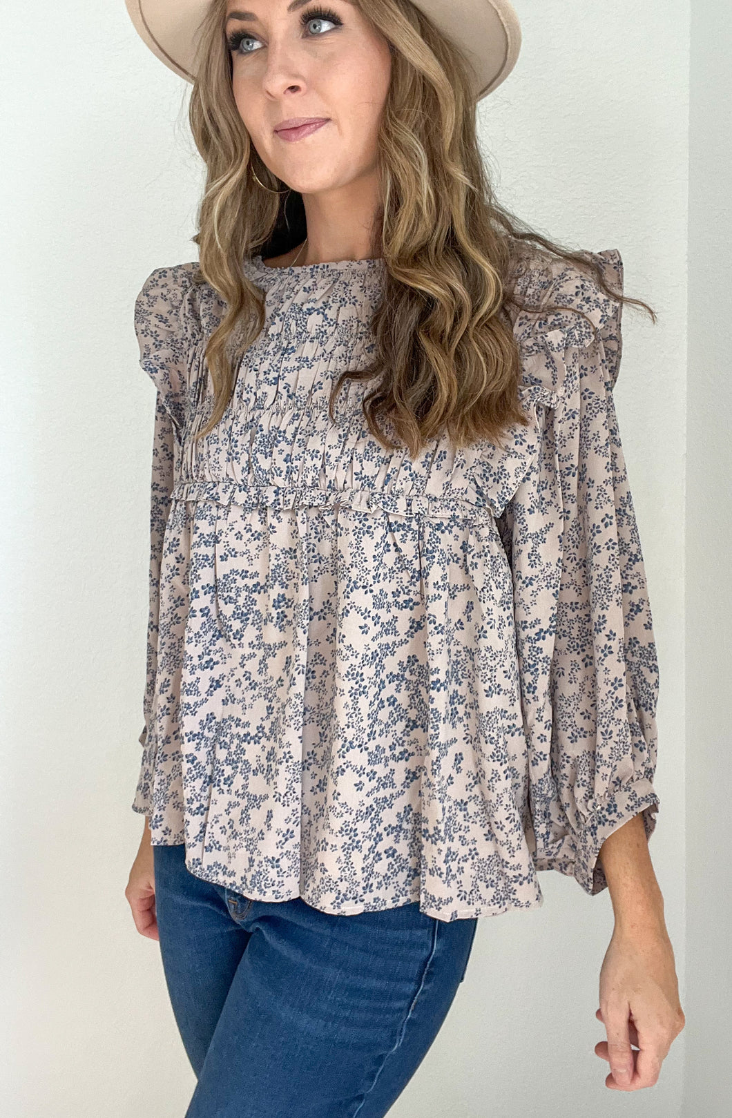 Jamie Floral Ruffle Blouse