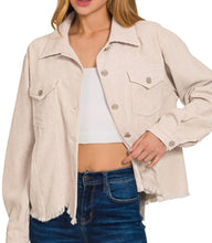 Load image into Gallery viewer, Corduroy Frayed Hem Jacket
