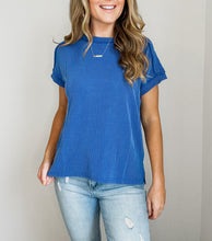 Load image into Gallery viewer, Rylan Ribbed Tee- Blue
